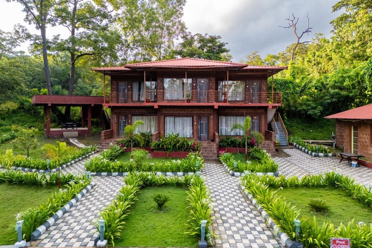 Two-storey duplex block with balconies and gardens at Wild Wings